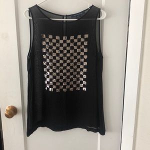 Sheer sequined tank